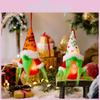 Charmante Kerst Grinch Gnome Ornament Met Lichtjes Zachte Stof Feestdecoratie