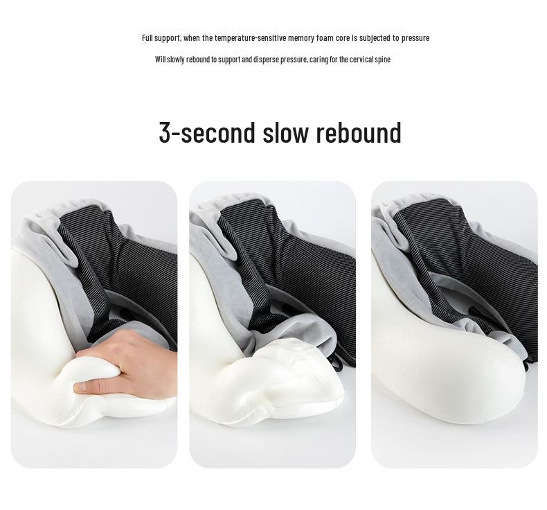 Portable U-Shaped Memory Foam Travel Neck Pillow - Perfect for Airplanes, High-Speed Rail, Office Naps & Cervical Support