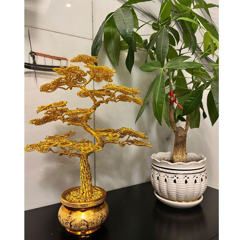 Handcrafted Aluminum Wire Money Tree Ornament for TV Cabinet or Shop Opening Decor