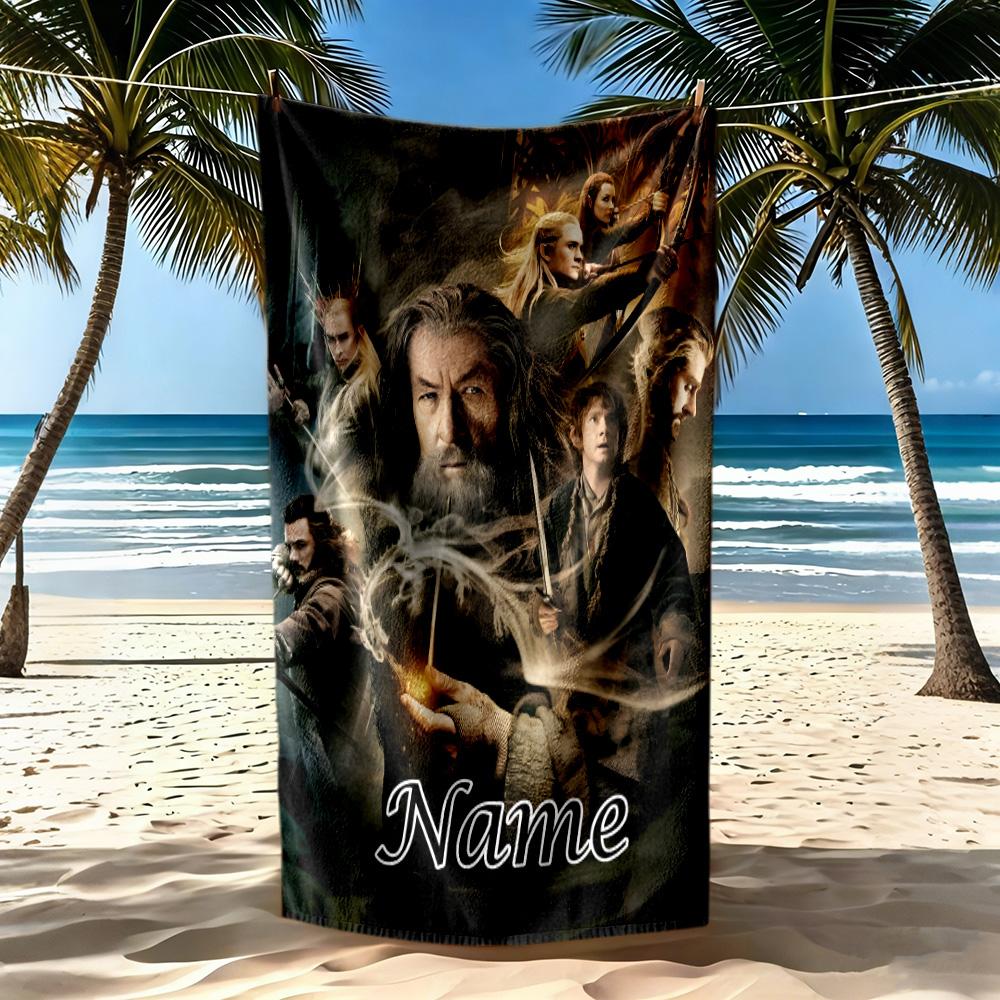 Journey Through Mist Personalized Text Beach Towel High Absorbency & Quick-Dry