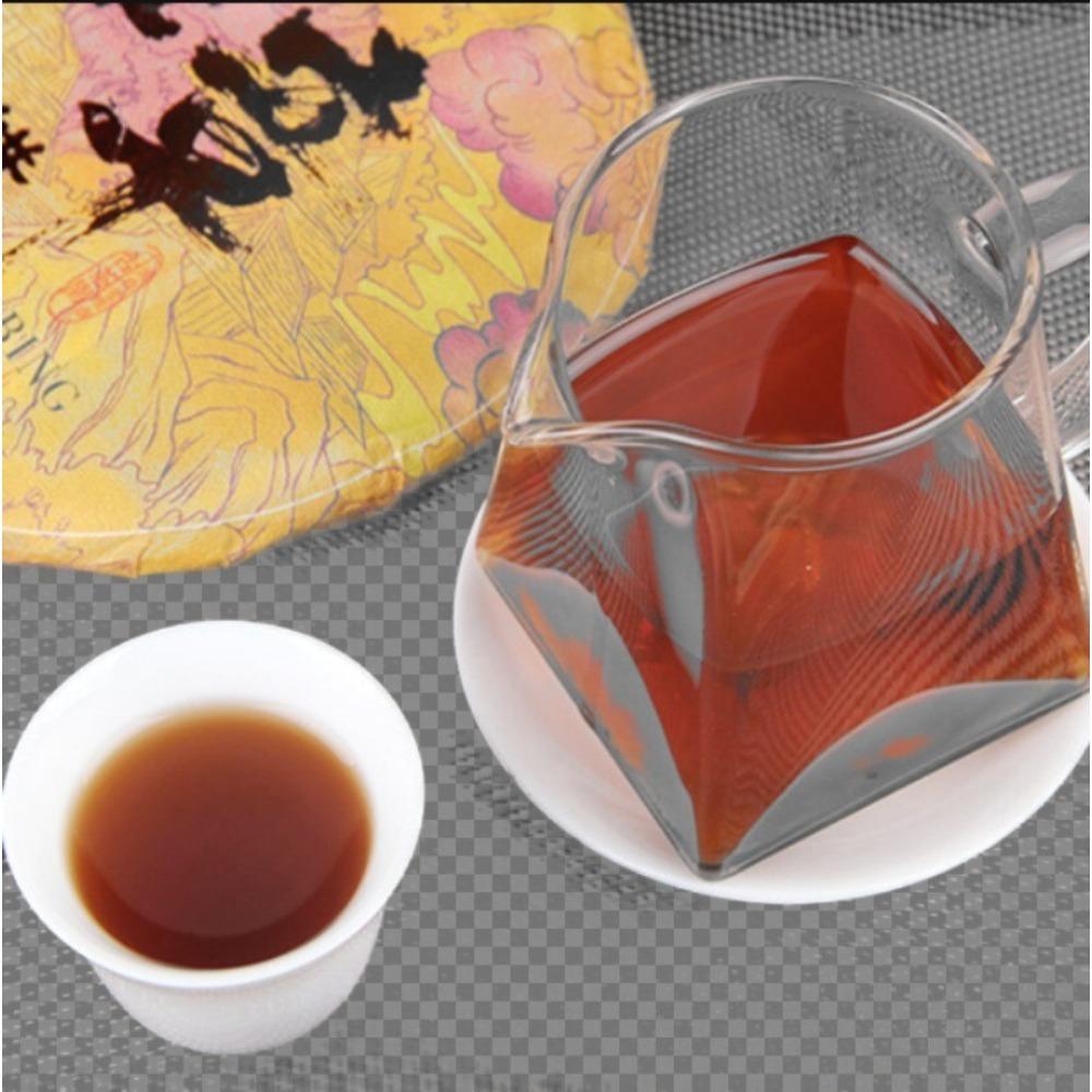 Natural Herbal Detox Energy Puerh Ripe Tea Cake Golden Bud Banzhang 357g 01