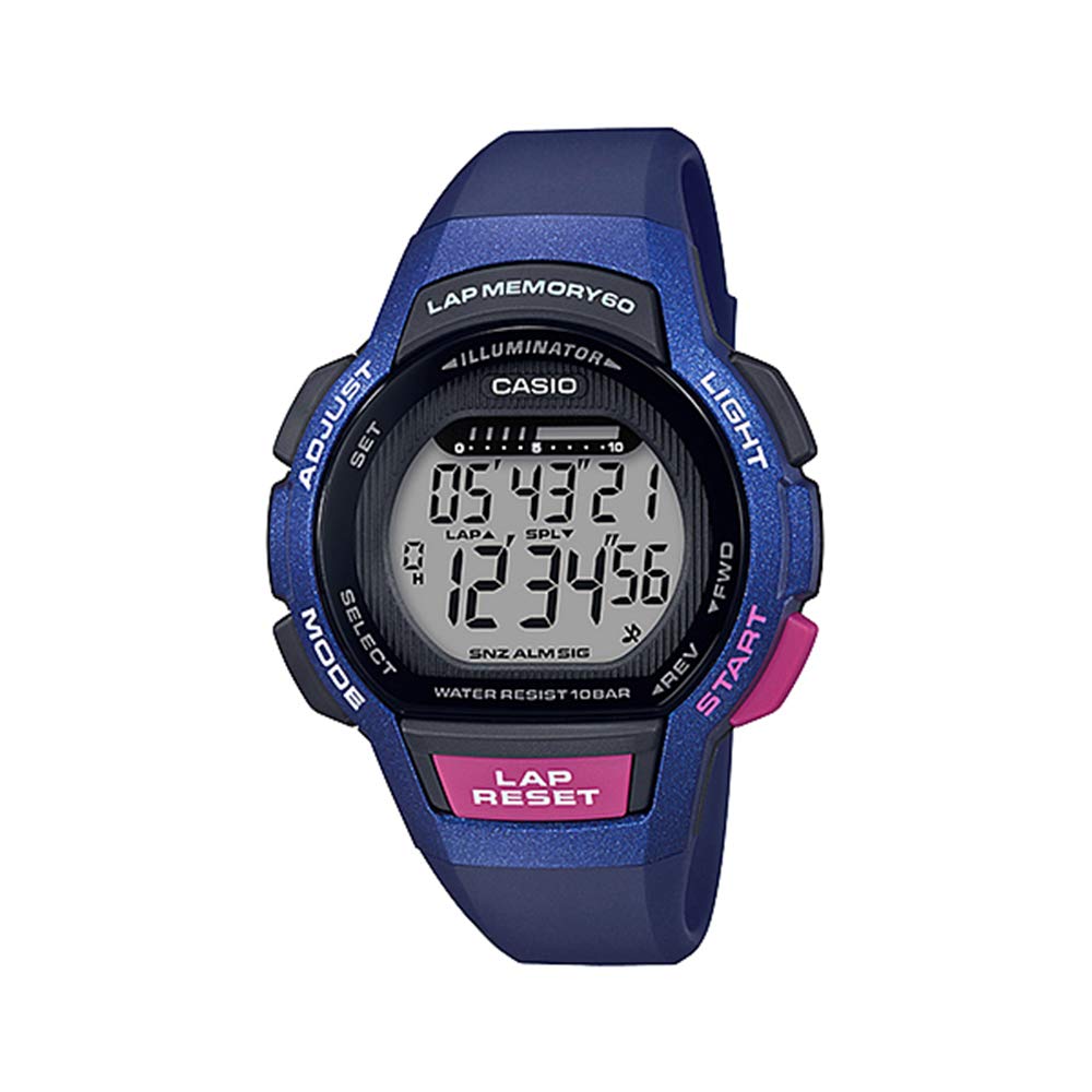 

[Casio] CASIO Battery Life Approximately 5 Years Women s SPORTS GEAR Sports Gear Digital Jogging Running Blue x Navy Waterproof LWS-1000H-2AJF Watch