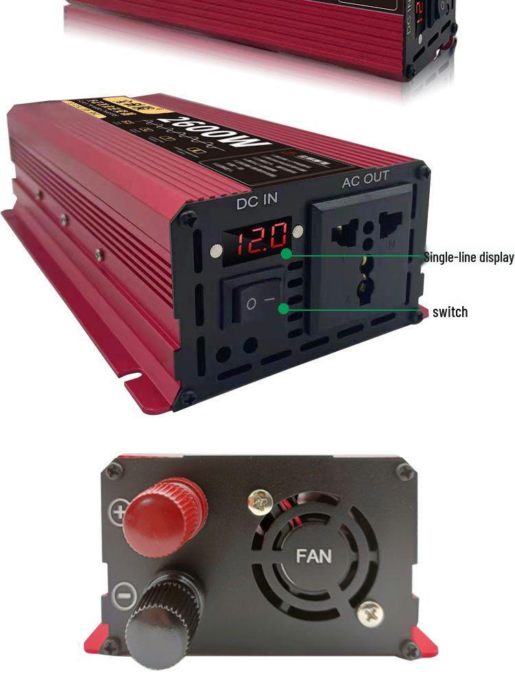 Sine Wave Car Inverter: 12V/24V to 220V High-Power Converter for Truck Batteries