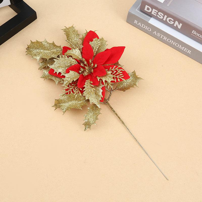 Christmas Decoration Supplies, Adhesive Powder, Hollow Out, Christmas Flower DIY, Christmas Tree Decoration, Decorat Props, Christmas Flower Branches