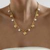 Minimalist Geometric Alloy Necklace With Artificial Pearl Pendant For Casual Women