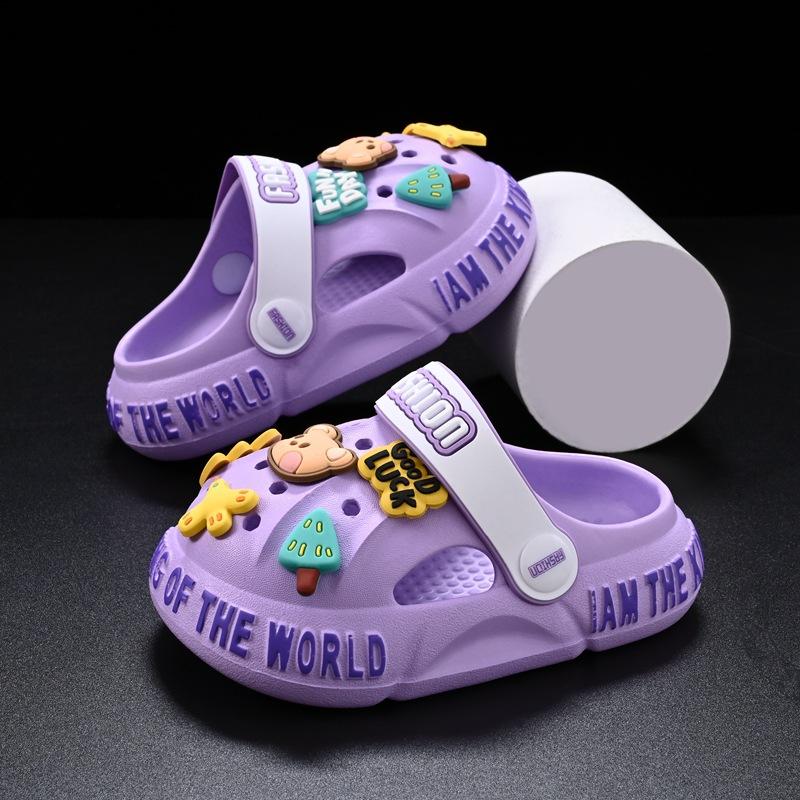 

Breathable And Stylish Kids Hole Shoes Nonslip Summer Slippers For Boys And Girls In Multiple Colors 35 фіолетовий