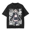 Haru Nanakusa Print T-shirt Call Of The Night Clothing Men Women Short Sleeve Tshirts Vintage Washed T Shirt Cotton Streetwear