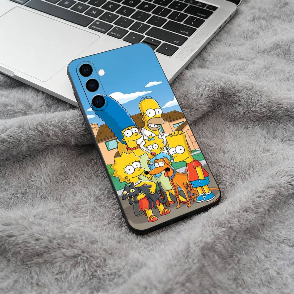 Simpsons-Funny Cartoon Phone Case For Samsung Galaxy A73,A71 A72,A70,A53,A52,A51,Soft Silicone Black Cover