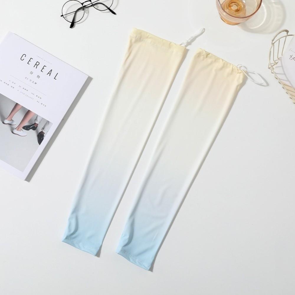 Gradient Color Sunscreen Arm Sleeves Flared Cycling Arm Cover Ice Silk Arm Sleeves  Summer