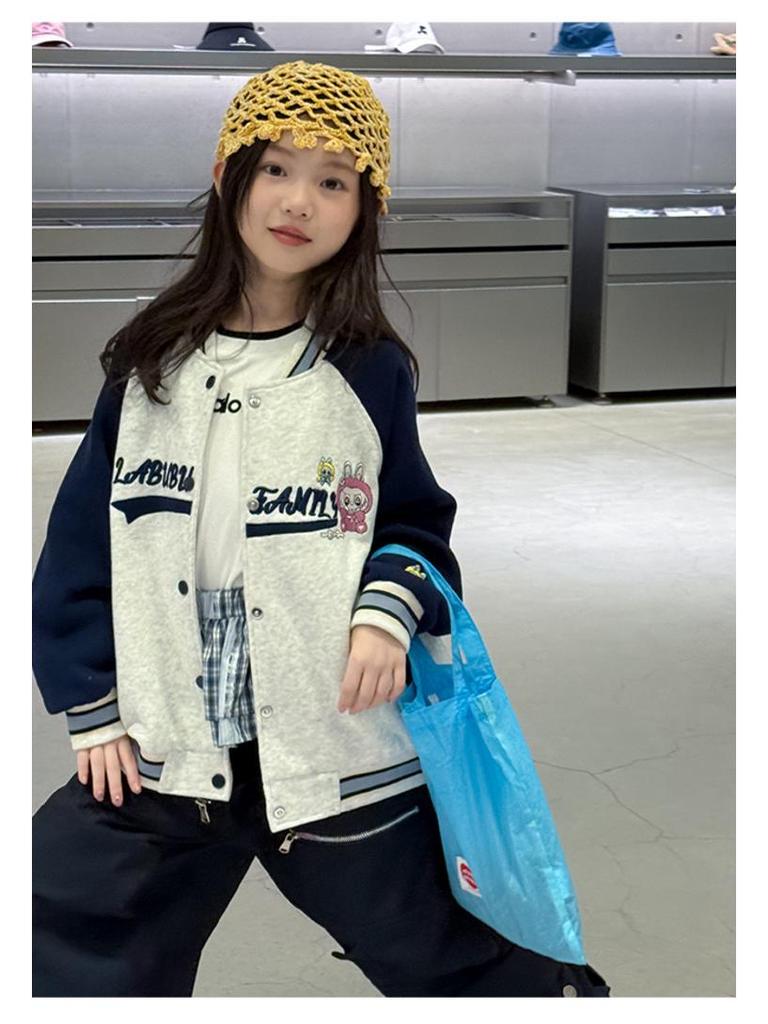 Girls' Stylish Autumn Baseball Jacket 2025 - Trendy Children's Fashion for Fall