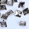 100pcs 12mm Square Pyramid Studs Spots Punk Rock Spike Studs Leathercraft Silver