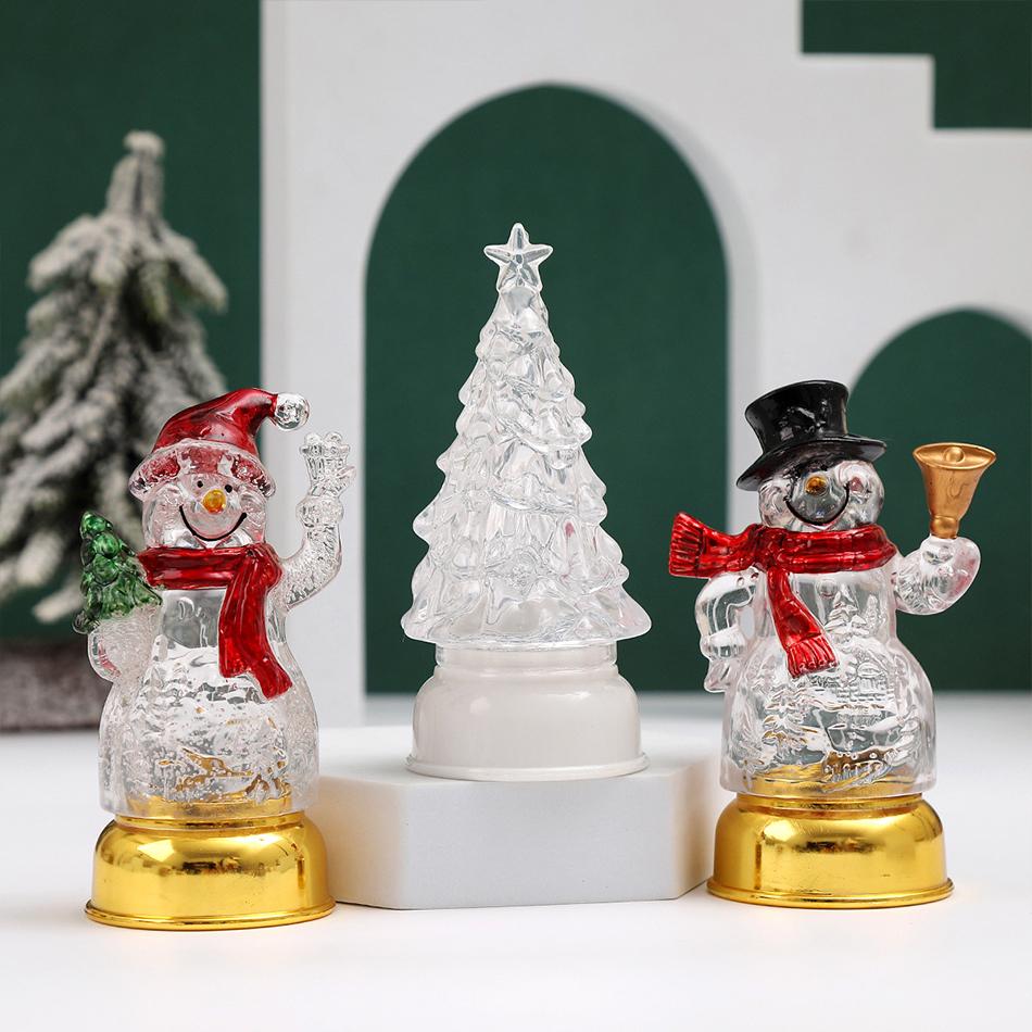 Christmas Candles Snowman Lamp Christmas Tree Kids Gift For Bedroom Garden Party Decoration Atmosphere Light Holiday Present