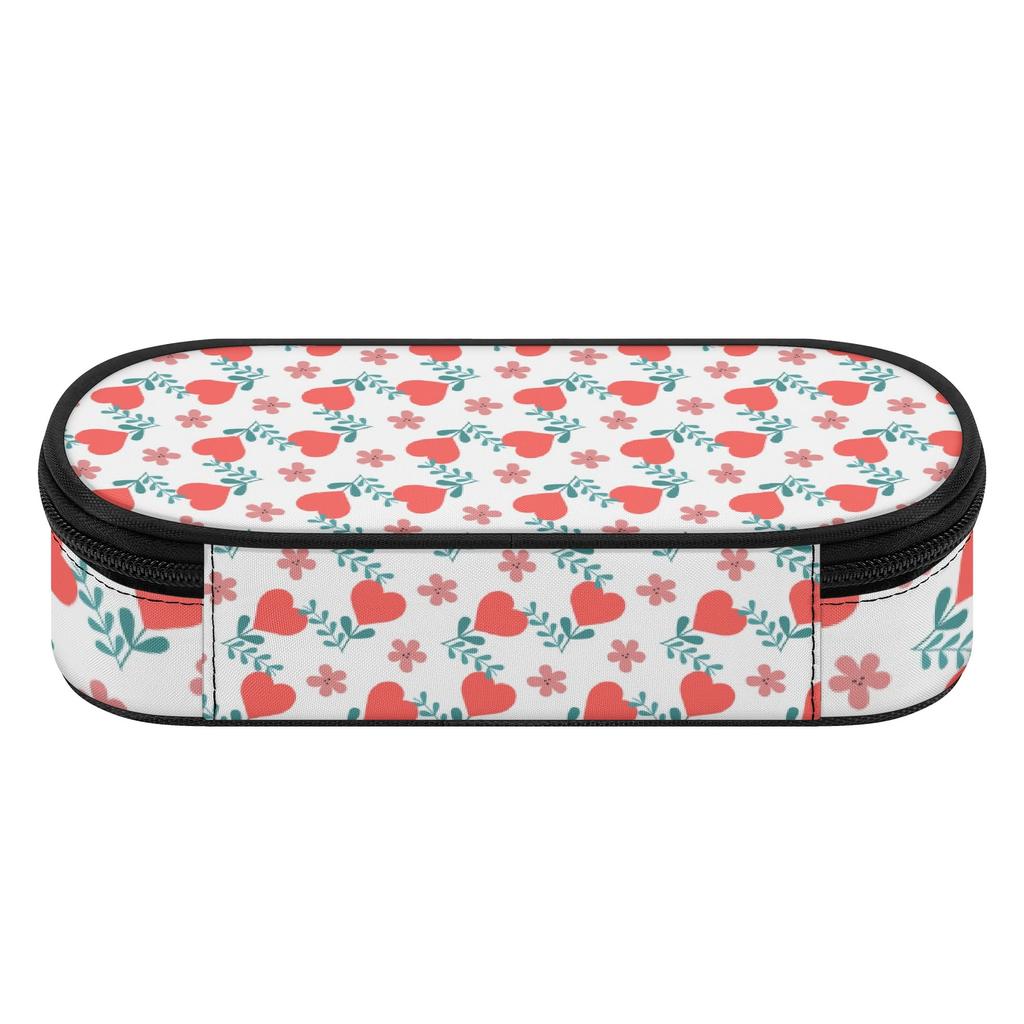 School Pencil Case Compact Shape 300D Polyester Smooth Zipper with Mesh Pocket Removable Divider and Pen Slots for Classroom Use