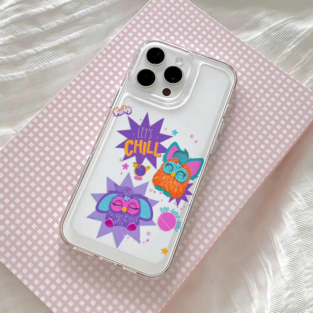 Cartoon Furbys New Phone Case for IPhone 17 16 16e 15 14 13 12 11 Mini Pro Max X XR XSMax 7 8 Air Plus Transparent Back Cover