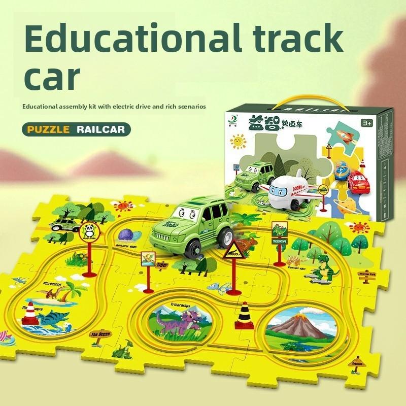 Kinder DIY Puzzle-Bahn Auto Set Spielzeug für kreatives Spielen Geschenk