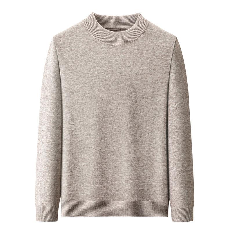 Spring and Autumn Men's Semi-turtleneck Sweater High-end Casual Versatile Business Men's Bottom Shirt