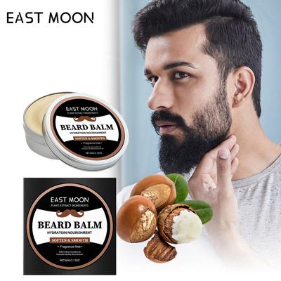 Skäggbalsam för män 60g Konditionerande Mjukgörare Med Jojobaolja och Vitamin E Tämjer Friss Främjar Hälsosam Tillväxt Mustaschvård