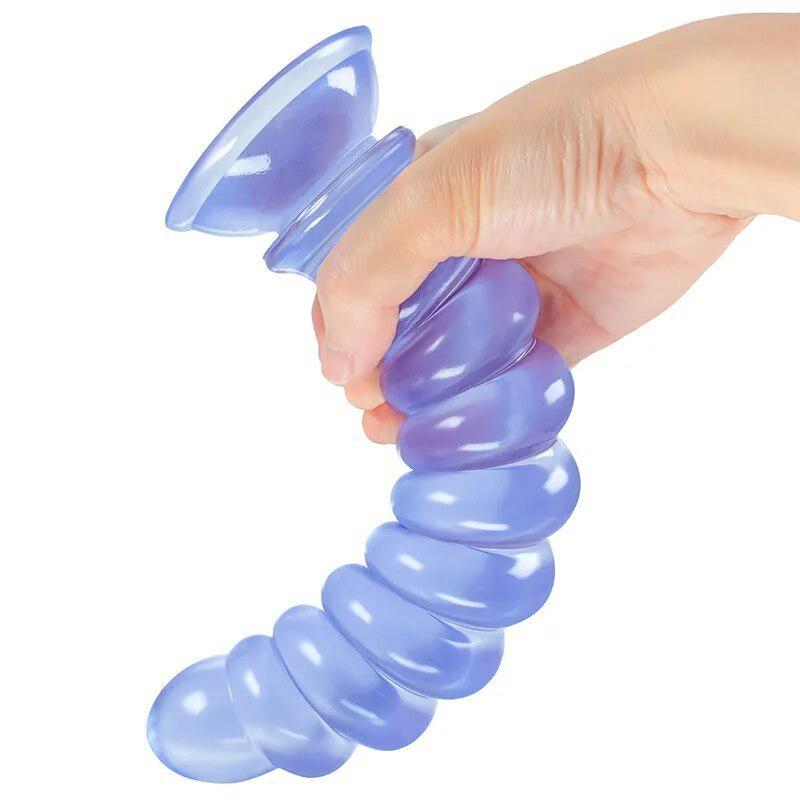 Tapón anal de PVC con rosca transparente, juguete sexual Gay, consolador masturbador femenino, Fisting, Miembro grande, correa en pene, pene realista