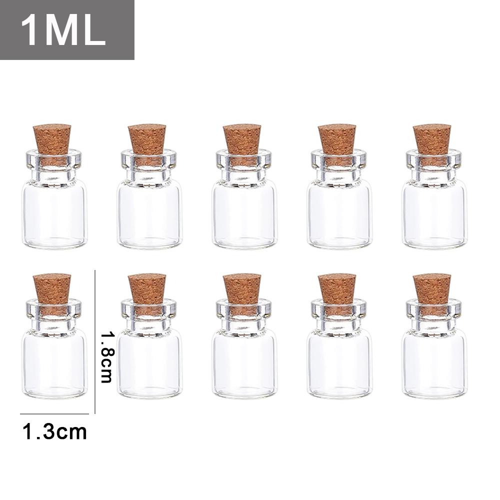 10 Stück DIY Wunschflasche Mini Glasflaschen mit Korken Transparent Leere Nachrichtenflasche Weihnachts Hochzeitsfeier Deko Zubehör
