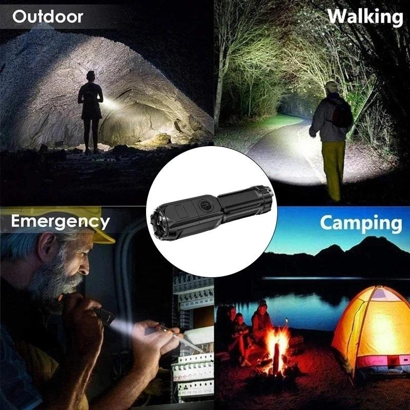 Powerful LED Flashlight Super Bright Rechargeable T6 Light String Outdoor Waterproof Hunting Lantern Outdoor Camping Lantern