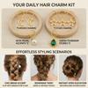 Bohemian Style Green-Gem Pearl Hair Ring with Moon Star Pendant for Women Retro Sweet Wreath Headwear