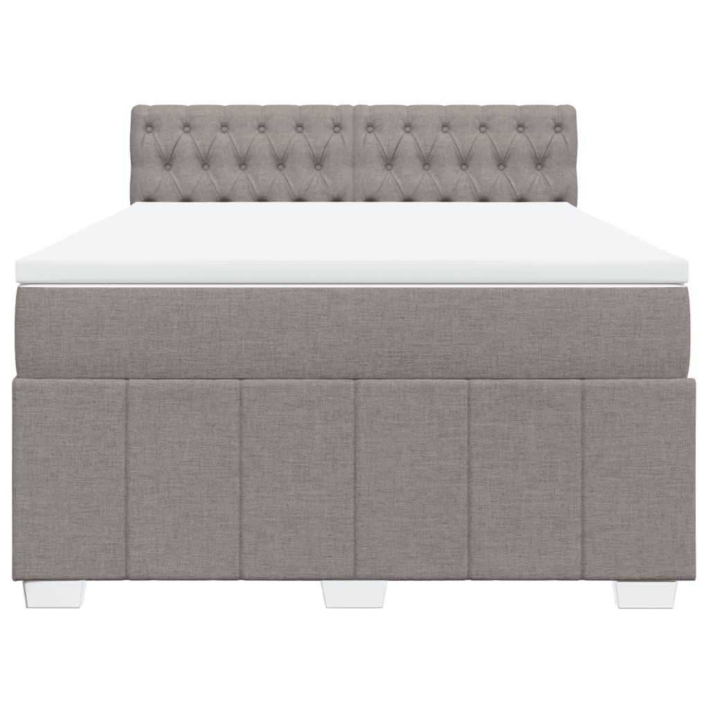 Vidaxl Kontinentalbett Mit Matratze, Taupe, Stoff, 140X190 Cm