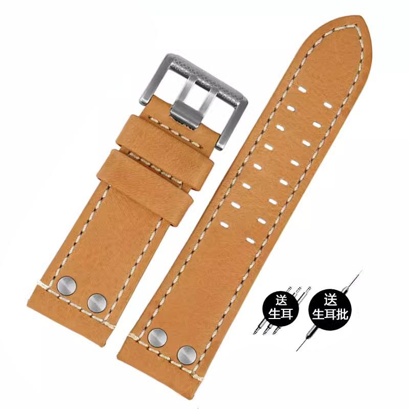

Двухрядный ремешок для часов из натуральной кожи для Luminox 1879 1920 1921 1925 1927 кожаный ремешок 26мм мужской Наручный браслет 26mm