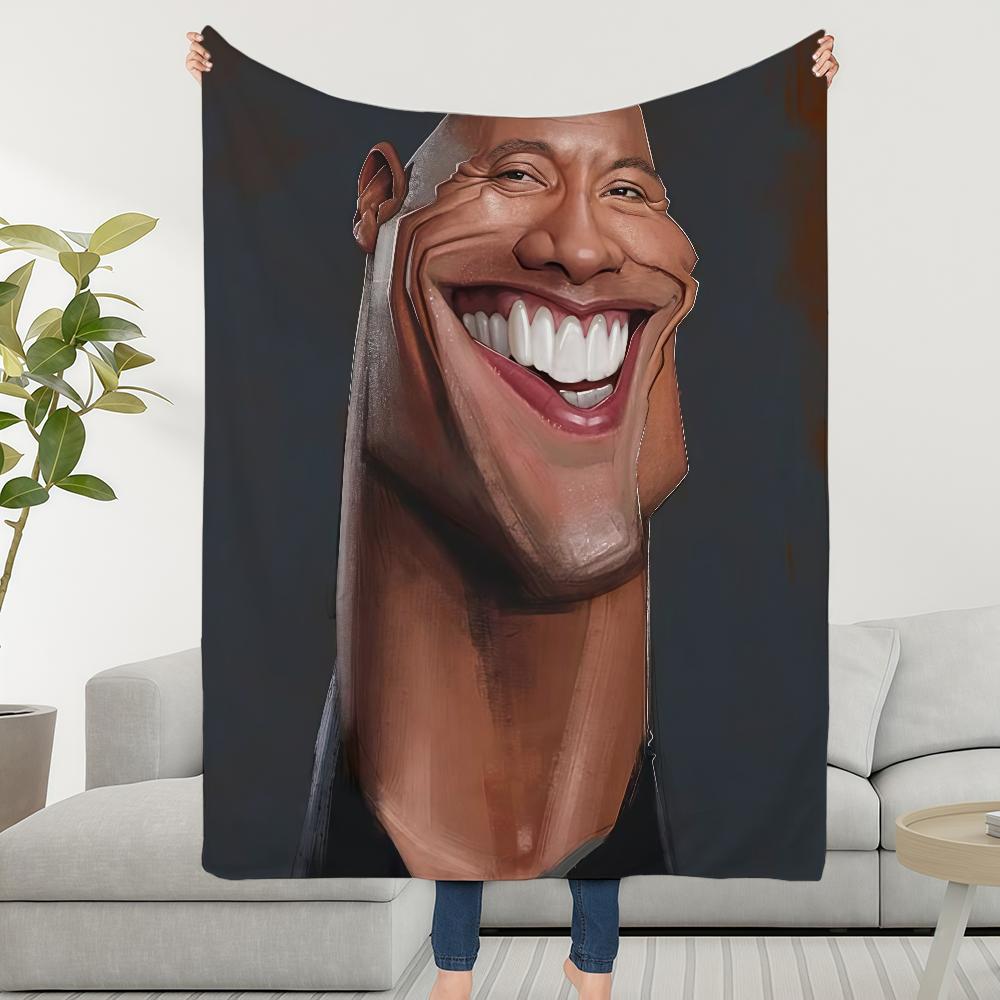 Blanket Personalized Throw Super The Cosy Plush Rock Living Room Sofa Couch Childish Johnson Meme Birthday Dwayne Gifts