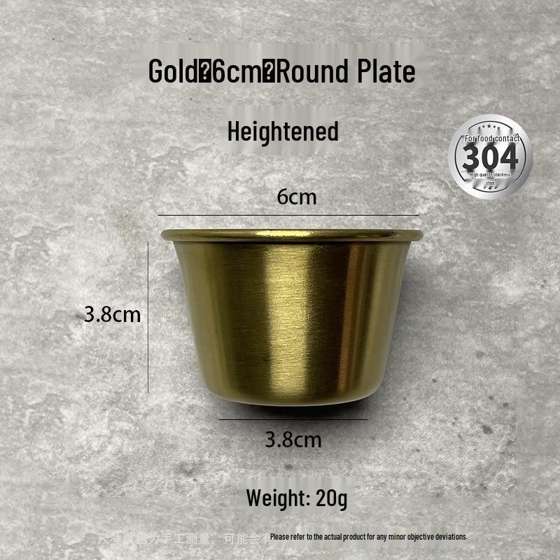 304 Stainless Steel Round Korean & Japanese Sauce Dish