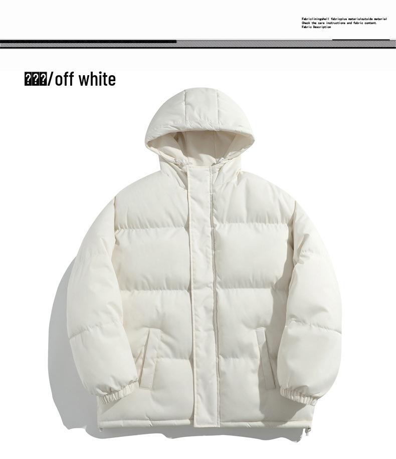 2025 Men's Winter Loose Hooded Cotton Jacket - Thick, Fashionable, Casual Outerwear