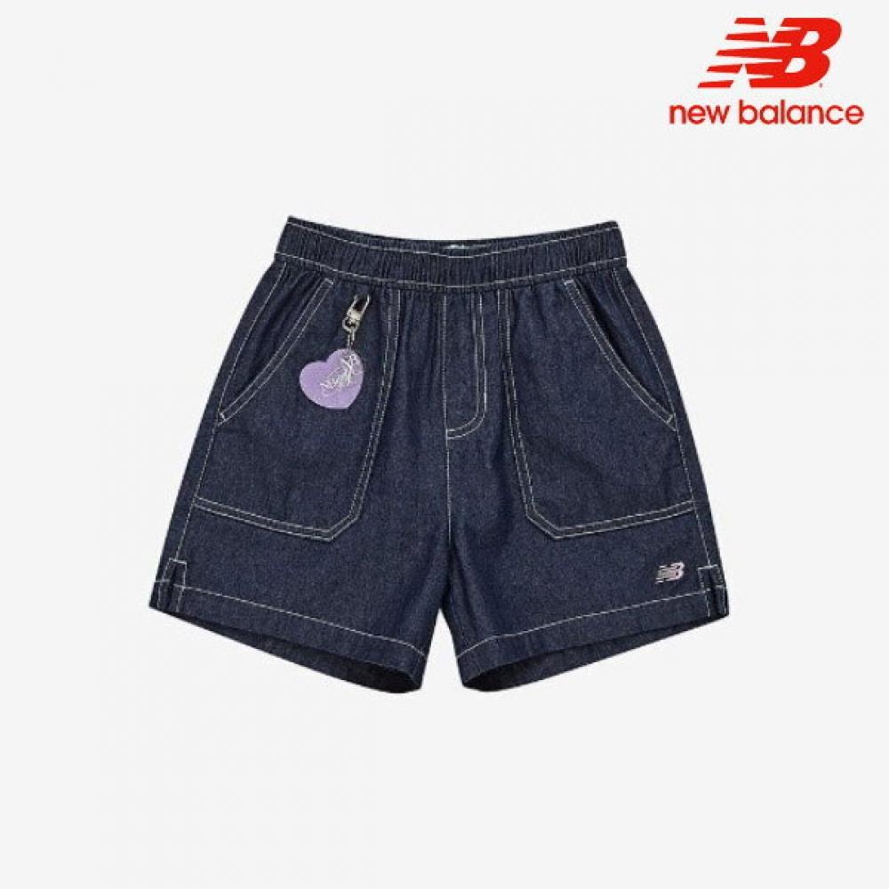 

New Balance Kids Girls Denim 3.5 Part Shorts Nk9ve2802g 55 Shorts 120/size