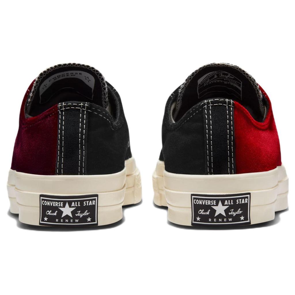 Beyond Retro X Converse Chuck 70 Low Color Block - Velvet Unisex Sneakers Red Black Egret A03267C