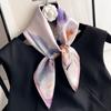 Fashion 100% Real Silk Scarf Women Square Floral Hairband Shawls Wraps for Ladies Foulard Scarves Pashmina Female Hijab Bandana