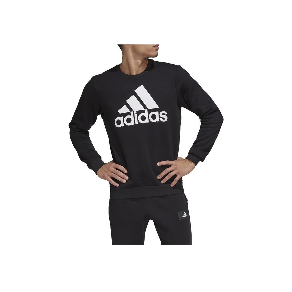 Adidas Sport-Pullover-Sweatshirt mit großem Logo-Print für Herren, Oberteile, Schwarz GK9074