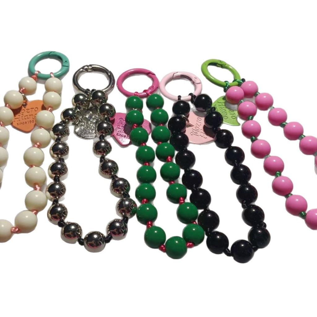 Mobile Phone Chain With Beaded Heart Tag Mobile Phone Lanyard