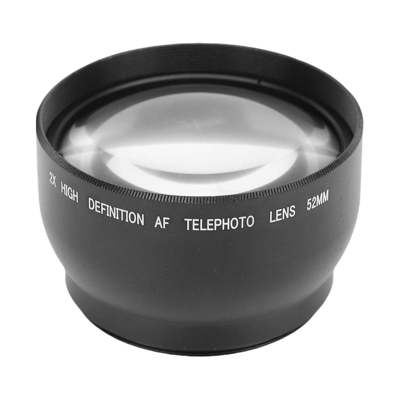 

52 мм 2-кратный HD телеконвертер телеобъектив для камеры с 52 мм креплением, легкий алюминиевый сплав, резьба объектива T2
