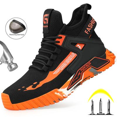 Modische Sicherheitsschuhe für die Arbeit Sicherheitsstiefel mit Stahlkappe Unzerstörbare Arbeitsstiefel für Herren Bauschuhe Herren Sport-Sicherheitsschuhe