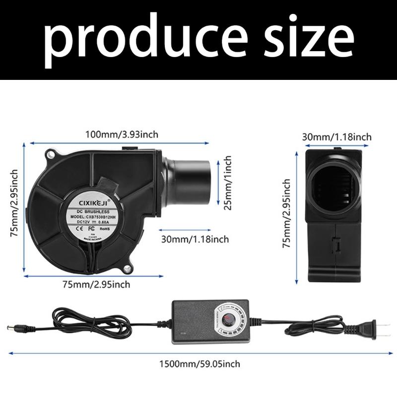 BBQ Air Movers Blower Fan,Variable Speed Centrifugal Fan with Speed Controllers Camping Charcoal Starte Fan