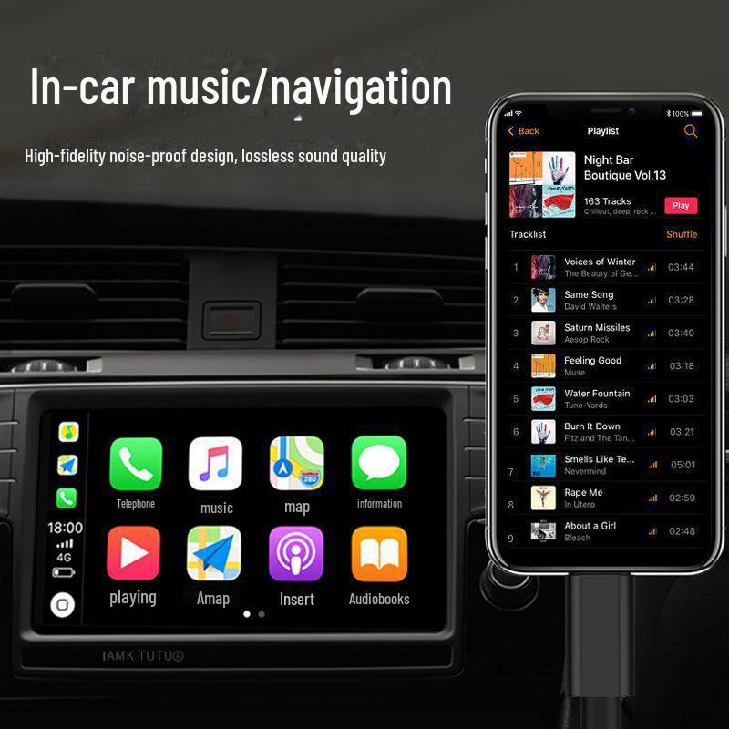 Apple Type-C - 3,5 mm-es AUX audiokábel digitális dekódolással - 1 méter