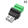 1Pc Usb 2.0 Type A Usb Connector Usb Plug Adapter Connector Jack With Shield Type-A 4-Pin Male/Female Plug Screw Terminal Plug