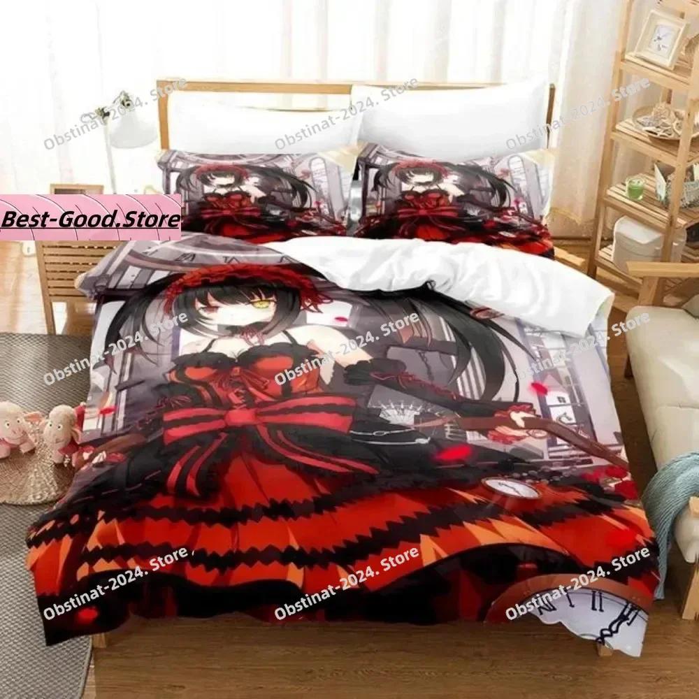 Top Anime Date A Live Kurumi Tokisaki Beding Set Print With Pilowcase Bed Soft Duvet Cover Soft Single Double Quen Super King-Sized Dimensionsd