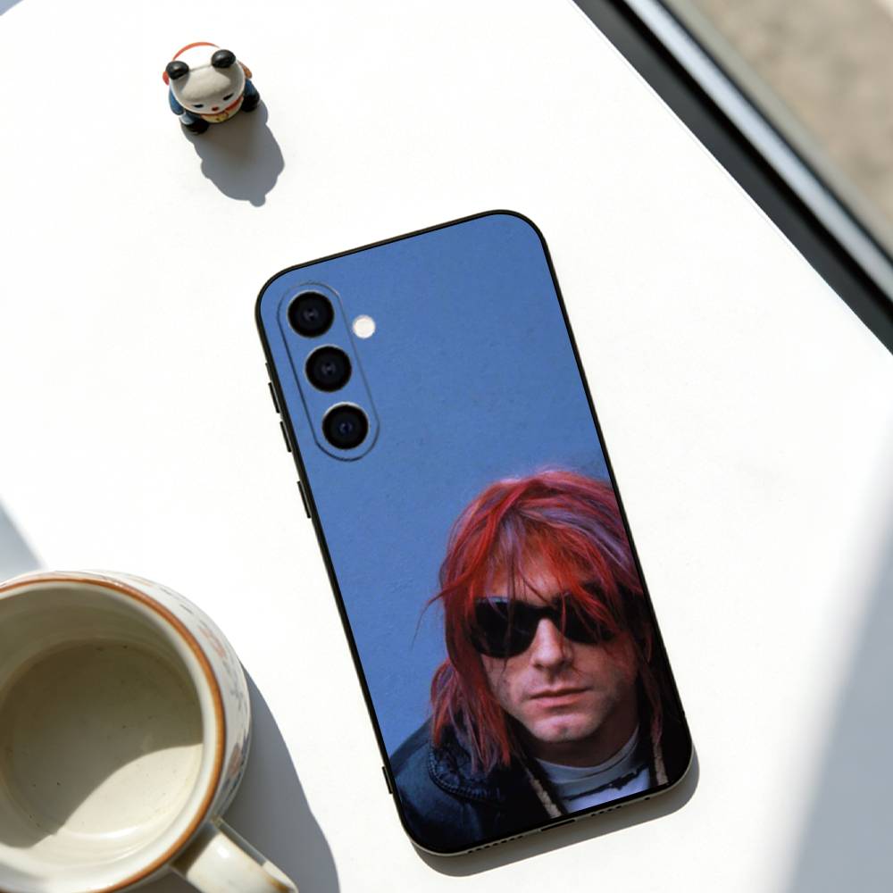 Singer Kurt Cobain Phone Case Soft Black For Samsung Galaxy A73,A72,A71,A70,A53,A52,A51