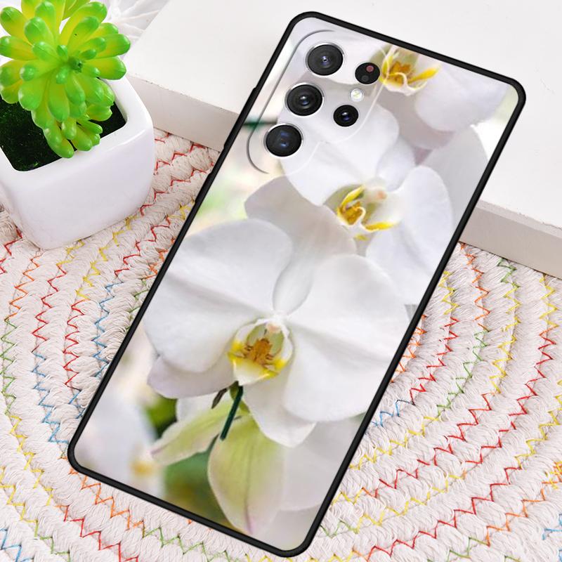 Orchid Flowers Colorful Silicone Phone Case For Samsung Galaxy note 10 pro S26 S25 S24 S23 S22 S21 Plus S25Ultra Capa Cover