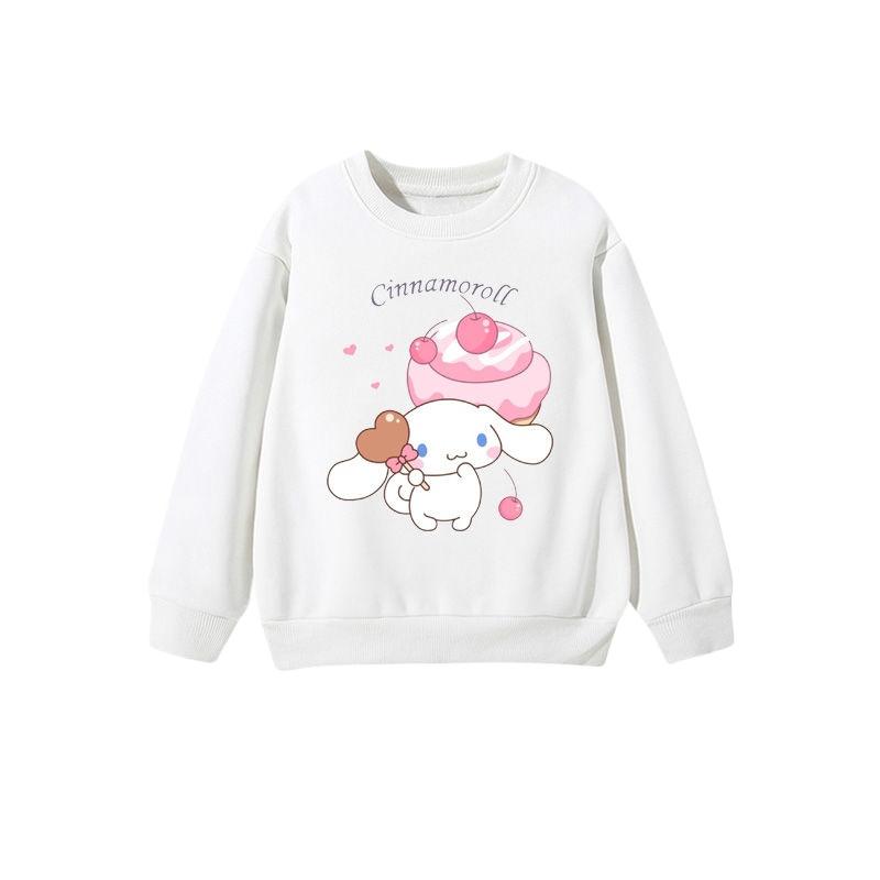

2025 MINISO Детская одежда Милые толстовки с капюшоном Cinnamoroll с рисунком из мультфильмов, аниме, для мальчиков и девочек, пуловер с круглым вырезом на весну и осень 150 коричневый