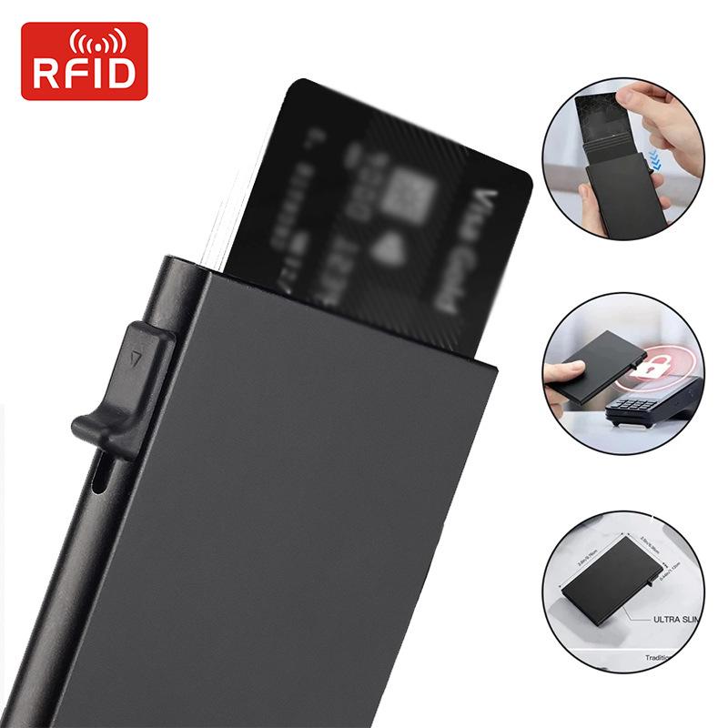 Men's Aluminum Alloy Anti-Theft Multi-Slot Card Holder Wallet