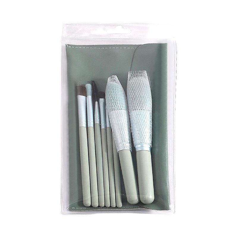 Tijana 8-Piece Makeup Brush Set with Pouch: Includes Powder, Blush, Foundation, Eyeshadow, and Eyelash Brushes (Model DJ-300).