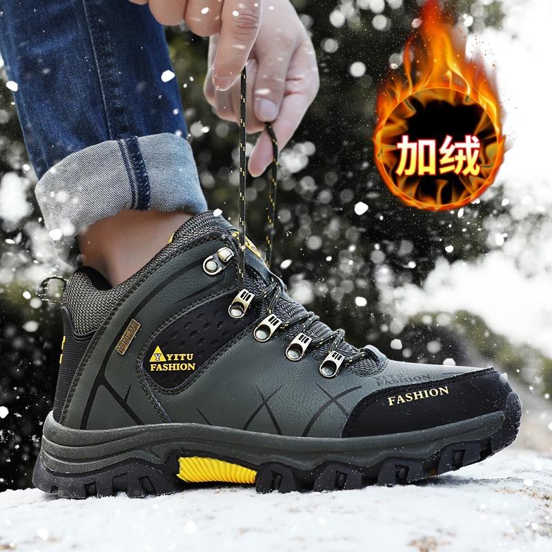 

Мужские альпинистские зимние утепленные мягкие удобные теплые холодостойкие легкие водонепроницаемые нескользящие с толстой подошвой амортизирующие сноубутсы 47 армия зеленый