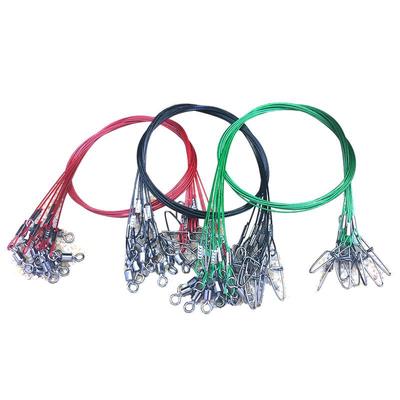 10 pezzi di filo spesso 50 cm x 1 mm 150 libbre in acciaio per la pesca, terminale per la pesca in acqua salata, traina, anti-morso, esca, gancio, connettore