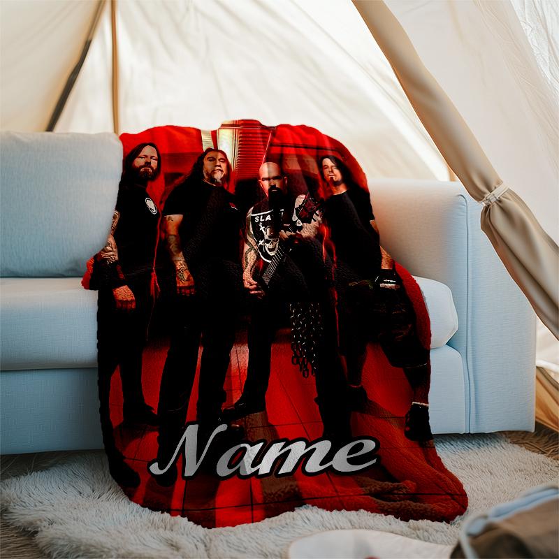 Personalized Custom Name Blanket - Slayer band Print Design,Blanket for Sofa,Bed,Travel,Camping - Soft and Warm, Great Gift