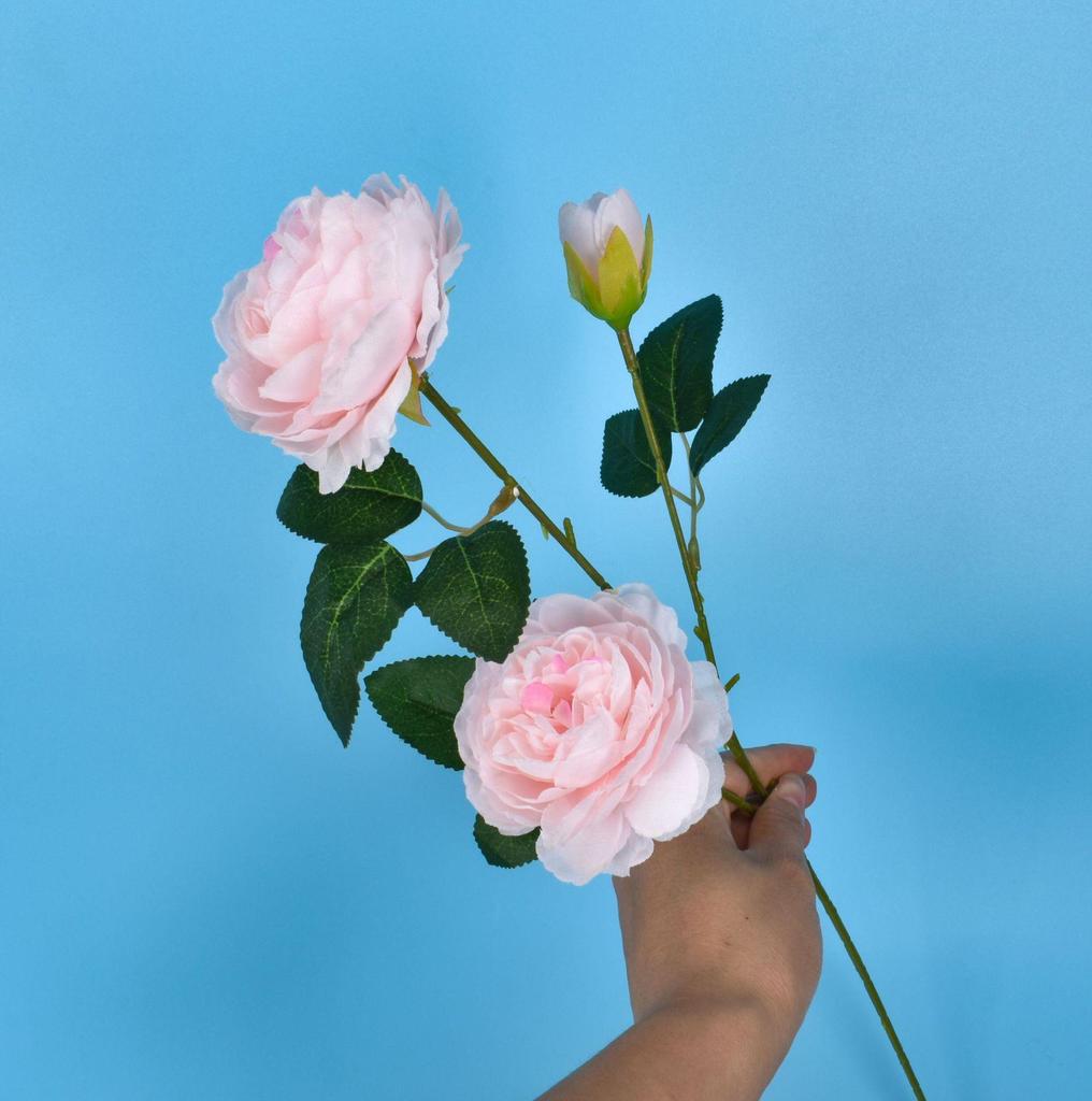 European Style 3-Head Peony Wedding Arrangement - Artificial Silk Flowers for Home Decor